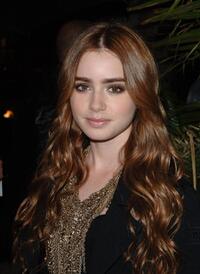 Lily Collins at the Chanel and Charles Finch Pre-Oscar party.