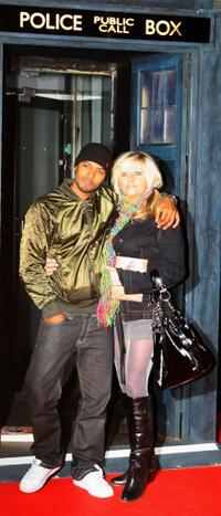 Noel Clarke and Camille Coduri at the gala screening of "Doctor Who" Christmas episode.