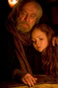 Christopher Plummer as Dr. Parnassus and Lily Cole as Valentina in "The Imaginarium of Doctor Parnassus."