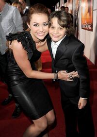 Miley Cyrus and Bobby Coleman at the premiere of "The Last Song."