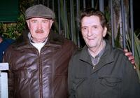 Dabney Coleman and Harry Dean Stanton pose outside Dan Tanas restaurant.