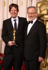 Christian Colson and director Steven Spielberg at the press room during the 81st Annual Academy Awards.