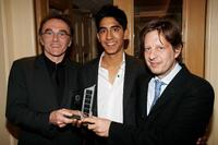 Danny Boyle, Dev Patel and Christian Colson at the winners room during the London Critics' Circle Film Awards.