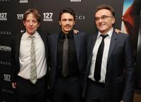 Christian Colson, James Franco and director Danny Boyle at the New York premiere of "127 Hours."