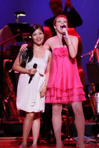 Emy Coligado and Emily Bergl at the 6th annual "What a Pair" concert.