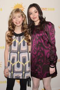 Jennette McCurdy and Miranda Cosgrove at the Nickelodeon 2008 upfront presentation.