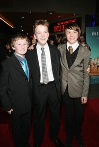 Lee Cormie, James Fraser and Christian Byers at the Sydney premiere of "December Boys."