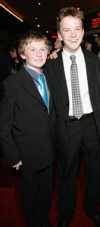 Lee Cormie and James Fraser at the Sydney premiere of "December Boys."