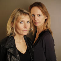 Director Muriel Coulin and director Delphine Coulin on the set of "17 Girls."