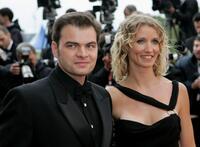 Clovis Cornillac and Alexandra Lamy at the screening of "Broken Flowers" during the 58th International Cannes Film Festival.