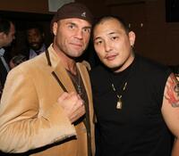 Randy Couture and Enson Inoue at a private party hosted by David Mamet for "Redbelt."
