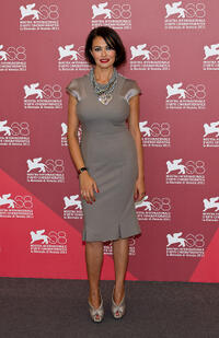 Maria Grazia Cucinotta at the photocall of "Il Maestro" during the 68th Venice International Film Festival.