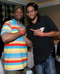 Joe Clair and Affion Crockett at the GEM luxury gift lounge in celebration of BET Awards.