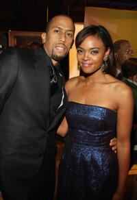 Affion Crockett and Sharon Leal at the after party of the premiere of "Soul Men."