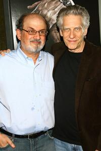 David Cronenberg and Salman Rushdie at after party for the screening of "Eastern Promises".