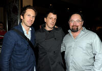 Editor Kirk Baxter, composer Atticus Ross and Jeff Cronenweth at the Blu-ray & DVD launch party of "The Social Network."