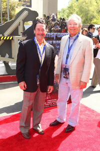 Peter Cullen and Frank Welker at the California premiere of "Transformers: The Ride-3D."