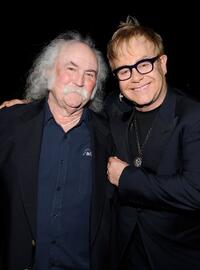 David Crosby and Elton John at the Musicares Person of the Year Dinner honoring Neil Young.