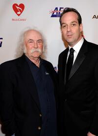 David Crosby and Paul Caine at the Musicares Person of the Year Dinner honoring Neil Young.