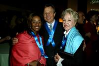 Donzaleigh Abernathy, Michael York and Pat York at the launch of Global Vison for Peace.