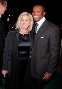 Director Callie Khouri and Roger R. Cross at the premiere of "Mad Money."
