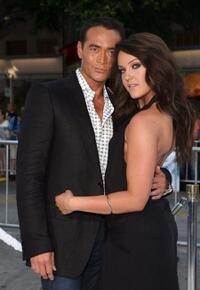 Mark Dacascos and Lacey Schwimmer at the premiere of "Whiteout."
