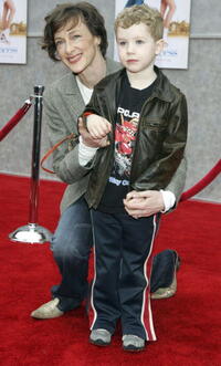 Joan Cusack and Miles at the premiere of "The Ice Princess."