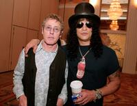 Roger Daltrey and Slash pose at the 10th Anniversary Of The Rock 'n' Roll Fantasy Camp.