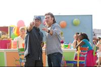 Peter Chelsom and Billy Ray Cyrus in "Hannah Montana: The Movie."