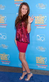 Miley Cyrus at the Anaheim premiere of "High School Musical 2."