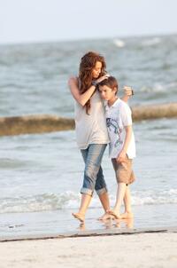 Miley Cyrus and Bobby Coleman in "The Last Song."
