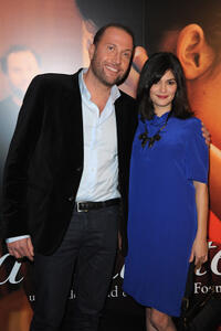 Francois Damiens and Audrey Tautou at the Paris premiere of "La Delicatesse."