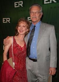 Ellen Crawford and Guest at the "ER" Finale Party.