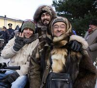 Valentino Rossi, Luciano Pavarotti and Lucio Dalla at the charity for disabled youth.