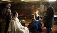 Robert De Niro, Charlie Cox, Claire Danes and director/producer/screenwriter Matthew Vaughn on the set of "Stardust."