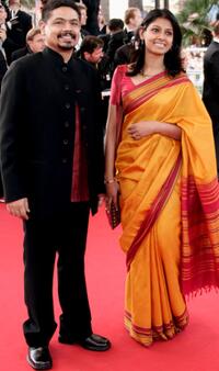 Nandita Das and guest at the screening of "Cache" during the 58th International Cannes Film Festival.