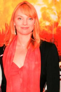 Emma Amos at the UK premiere of "The League Of Gentlemen's Apocalypse."
