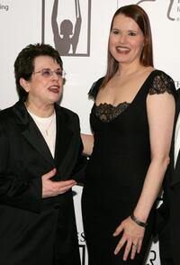 Geena Davis and Former tennis player Billie Jean King at The Billies presented by The Women's Sports Foundation.