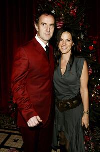Angus Deayton and his girlfriend Lisa at the aftershow party of the premiere of "Love Actually."
