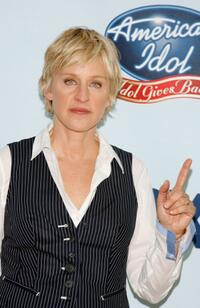 Ellen DeGeneres at the press room during American Idol Gives Back.
