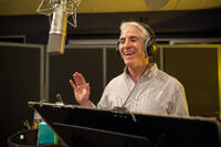 Carlos Alazraqui on the set of "Free Birds."