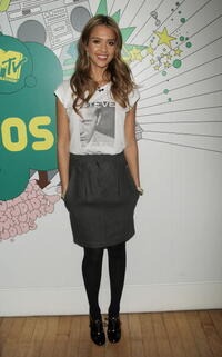 Jessica Alba at MTV's Total Request Live at the MTV Times Square Studios.