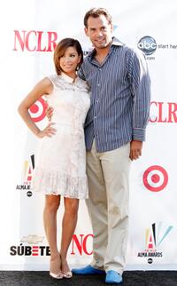 Eva Longoria Parker and Cristian de la Fuente at the 2008 ALMA Awards nominee announcements.