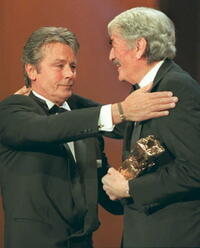 Alain Delon and Gregory Peck 20th Cesar awards ceremony.