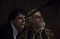 Benicio Del Toro as Lawrence Talbot and Anthony Hopkins as Sir John Talbot in "The Wolfman."
