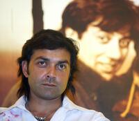 Bobby Deol at the promotion of "Apne."