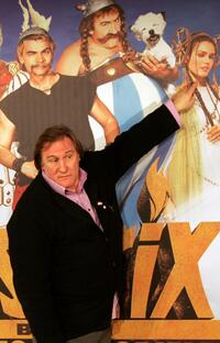 Gerard Depardieu at the Athens premiere of "Asterix and the Olympic Games".