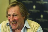 Gerard Depardieu at a press conference in Tel Aviv, Israel.