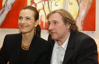 Gerard Depardieu and Carole Bouquet at the World Economic Forum Davos.