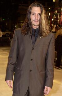 Johnny Depp at the premiere of "Blow."